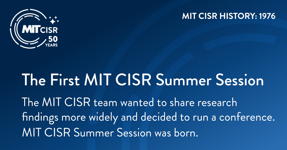 The First MIT CISR Summer Session