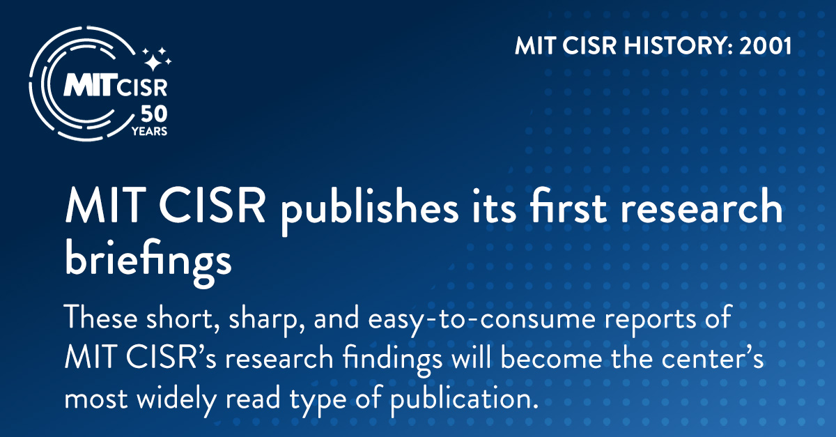 MIT CISR publishes its first research briefings